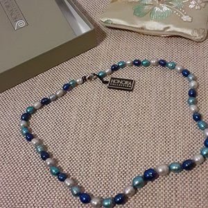 20" Cultured Pearl Graduated Ringed Necklace